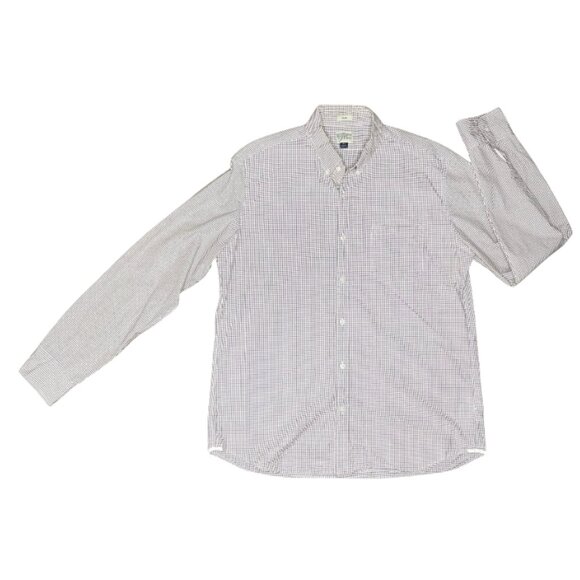 J. Crew Other - J.Crew Men's 2-Ply Cotton Checkered Button Up Poplin Shirt Size XL